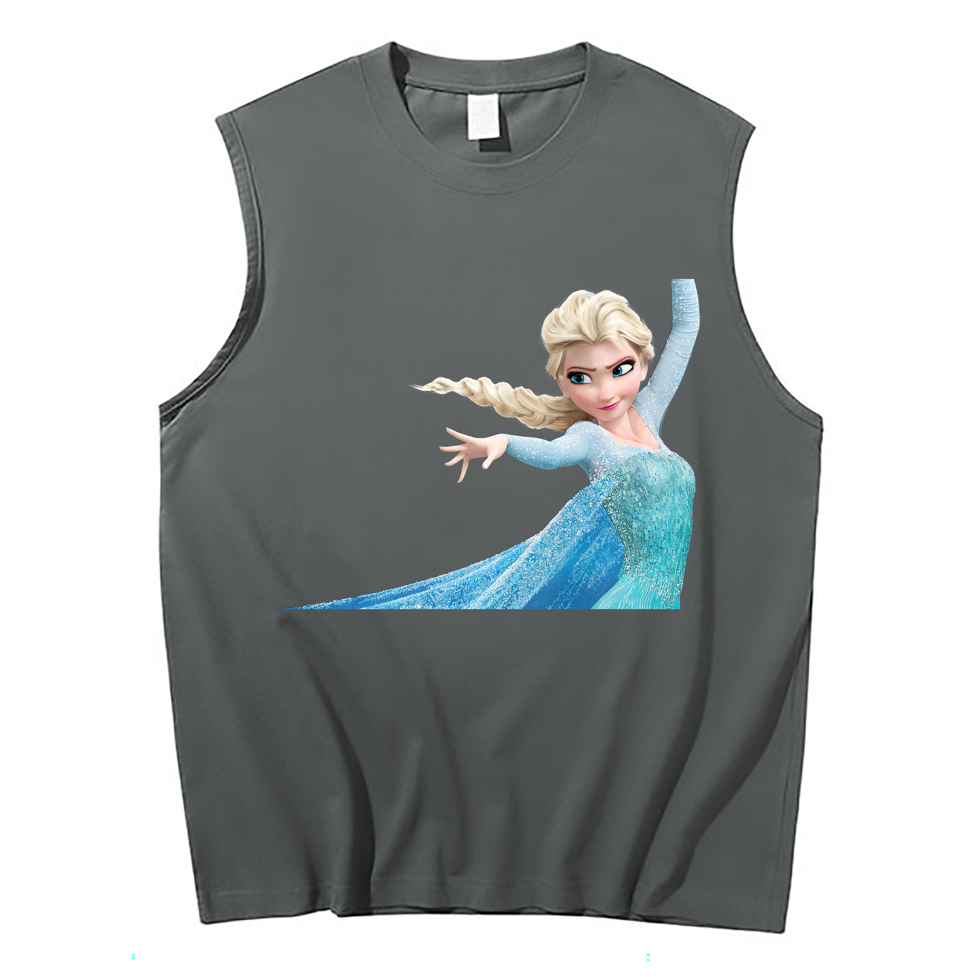 （画像用） アナと雪の女王 アンナ エルサ Frozen Anna Elsa コットン100％タンクトップ（フロントプリント）